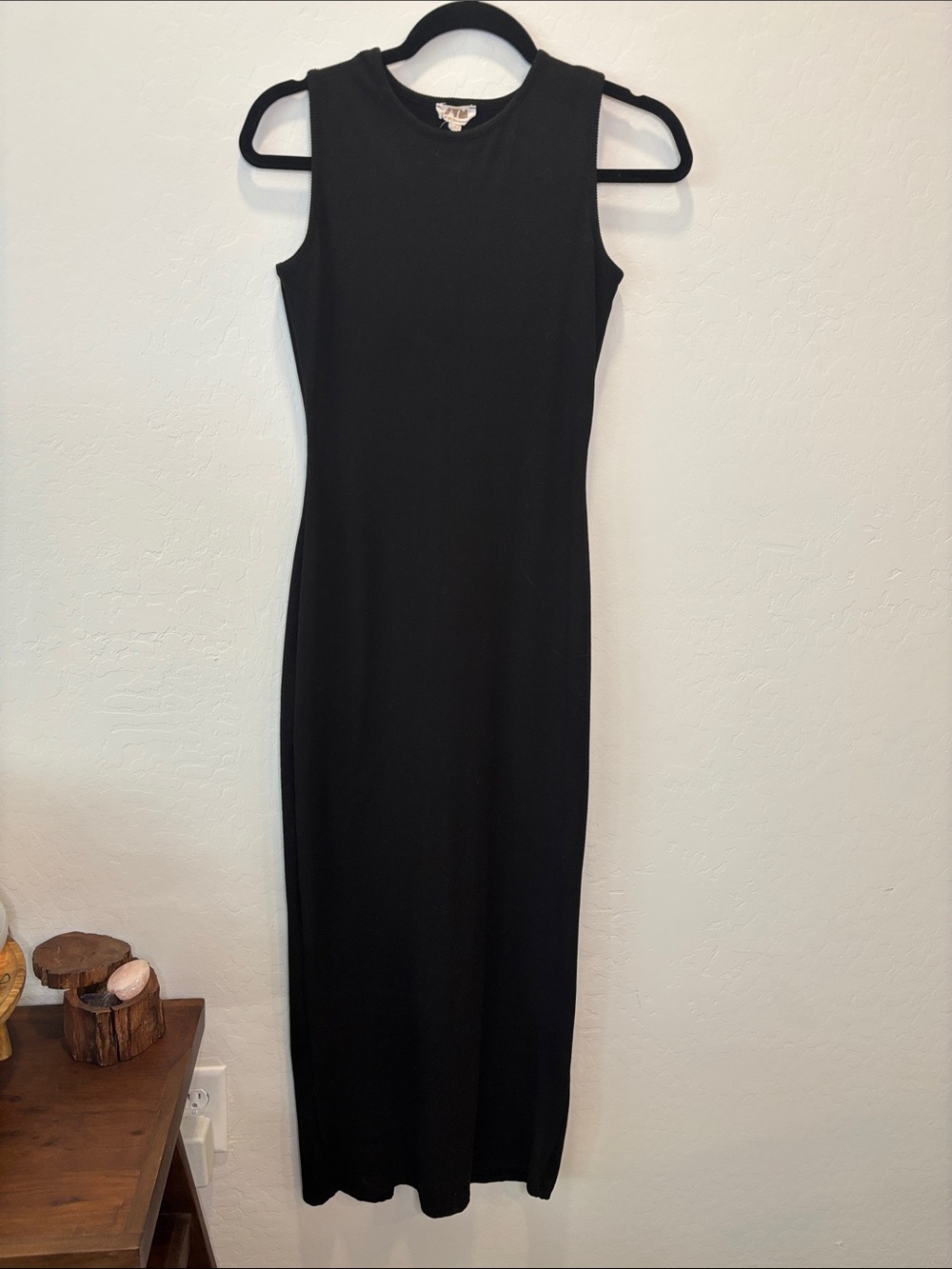 YMI Black Sleeveless Maxi Dress - Slim Crew Neck
